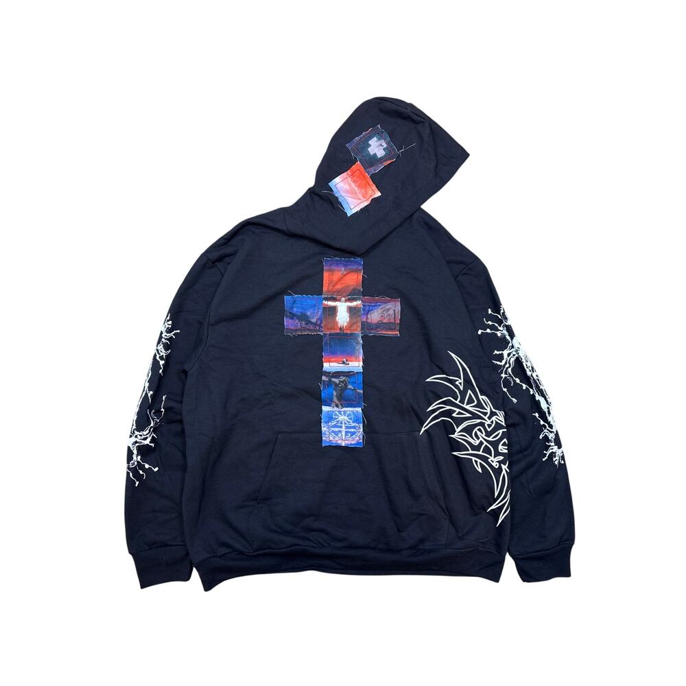 Ghost Supply Neon Genesis Evangelion Patchwork Anime Rare discontinued Hoodie L